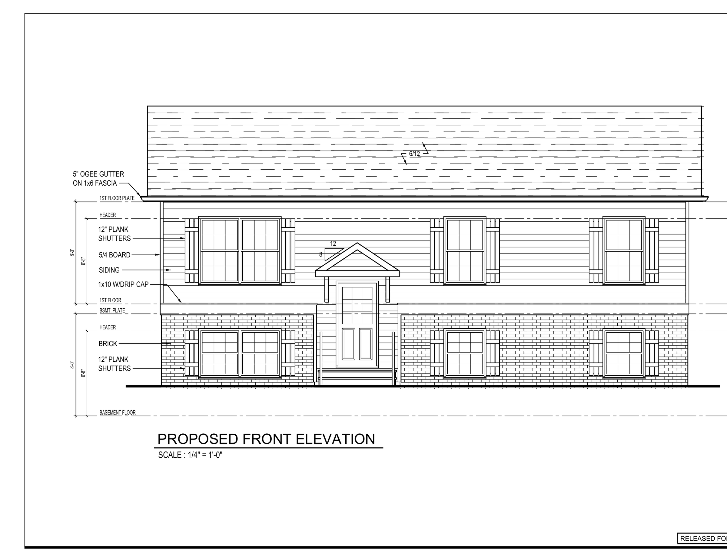Tree Damage Rebuild proposed front elevation